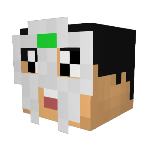Qwxrby Minecraft avatar head, 3D render