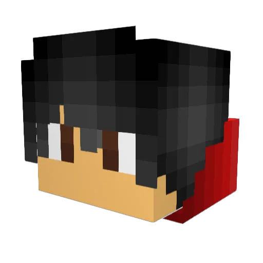 Qwzi Minecraft avatar head, 3D render