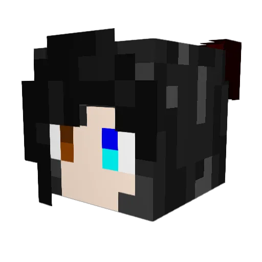 QxMO Minecraft avatar head, 3D render