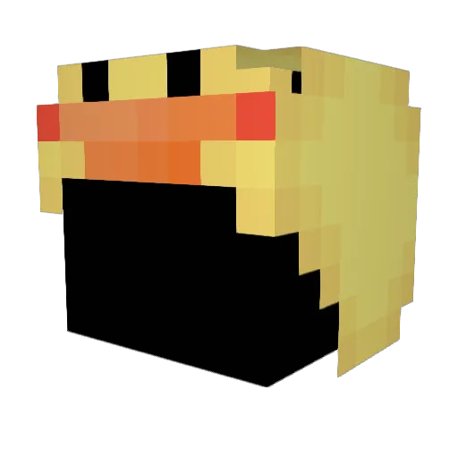 Qxlaude Minecraft avatar head, 3D render