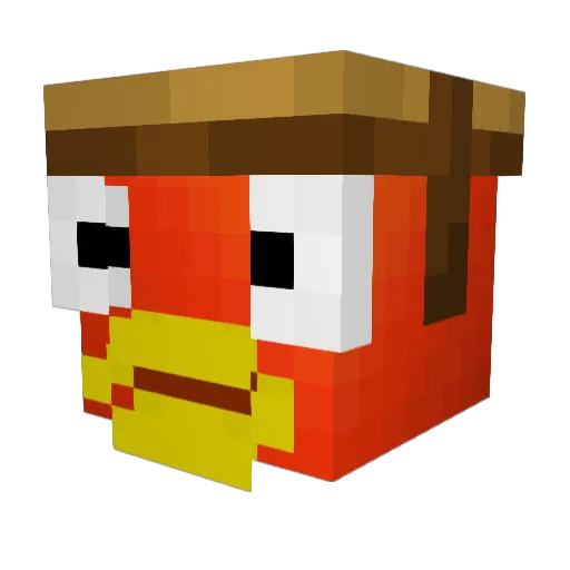 QyL9x Minecraft avatar head, 3D render