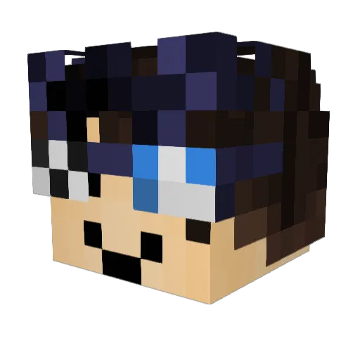Qyaxa Minecraft avatar head, 3D render
