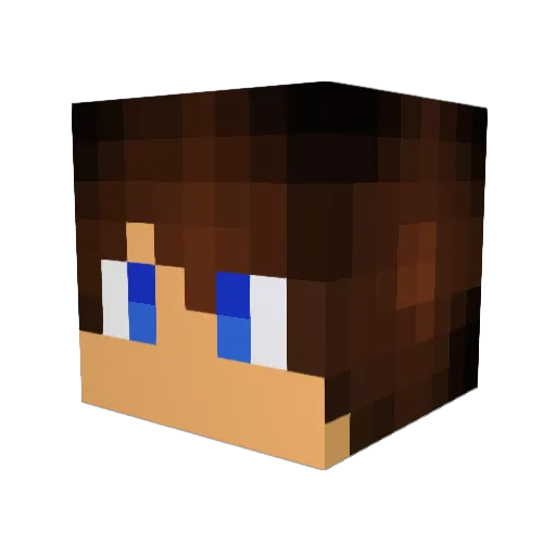 Qylian Minecraft avatar head, 3D render