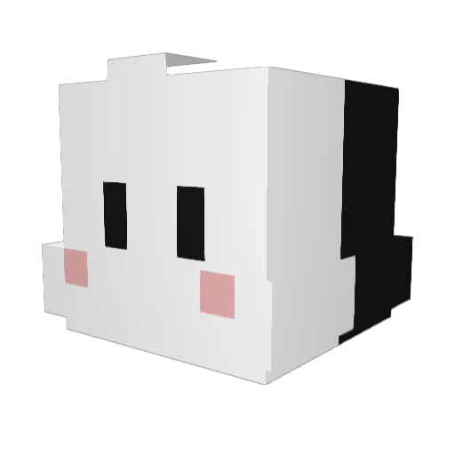 Qynxde Minecraft avatar head, 3D render