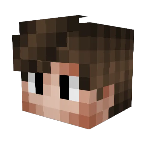 Qype Minecraft avatar head, 3D render
