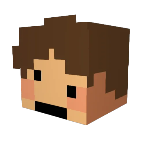 Qyrtz Minecraft avatar head, 3D render