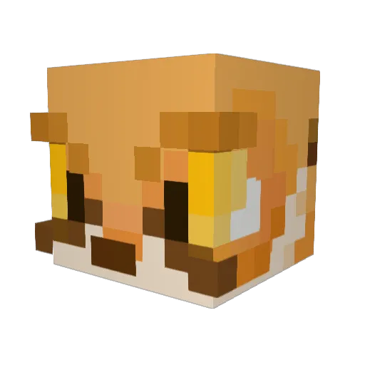 Qytsuu Minecraft avatar head, 3D render