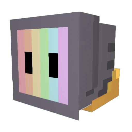 Qyubii Minecraft avatar head, 3D render