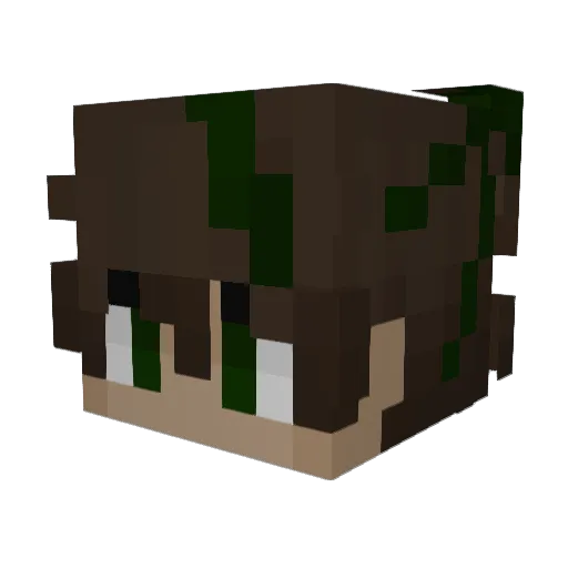 Qyzel Minecraft avatar head, 3D render