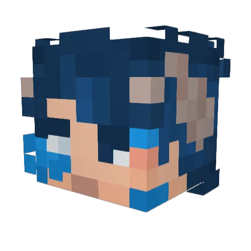 Qyzzal Minecraft avatar head, 3D render