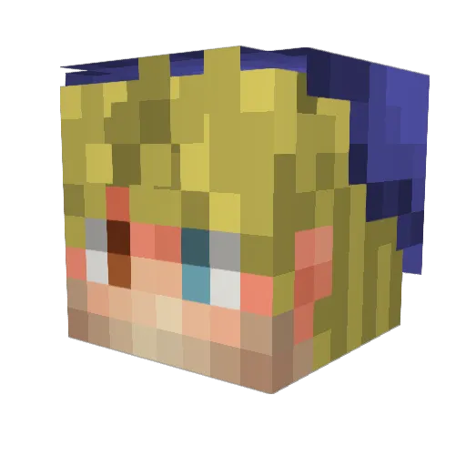 Qzthye Minecraft avatar head, 3D render