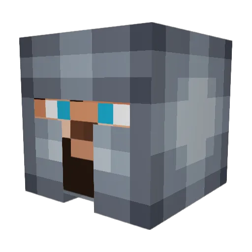 QzxlyT Minecraft avatar head, 3D render