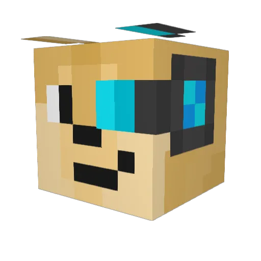 R00bot0 Minecraft avatar head, 3D render