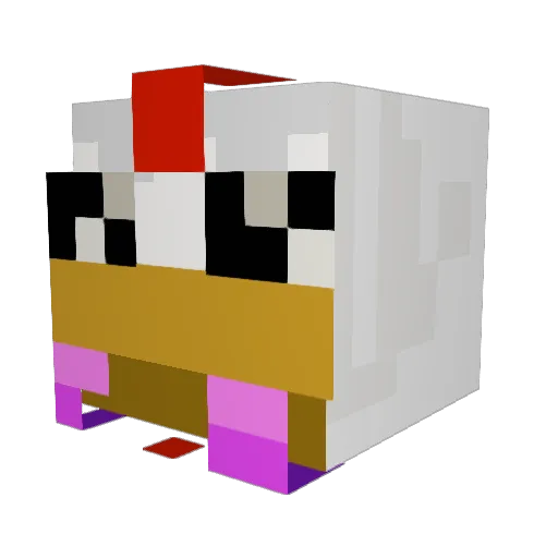 R01E Minecraft avatar head, 3D render