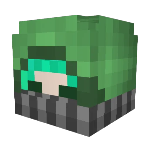 R09ULN Minecraft avatar head, 3D render