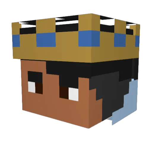 R0CC01 Minecraft avatar head, 3D render