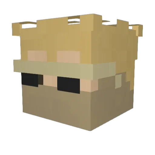 R136a2 Minecraft avatar head, 3D render