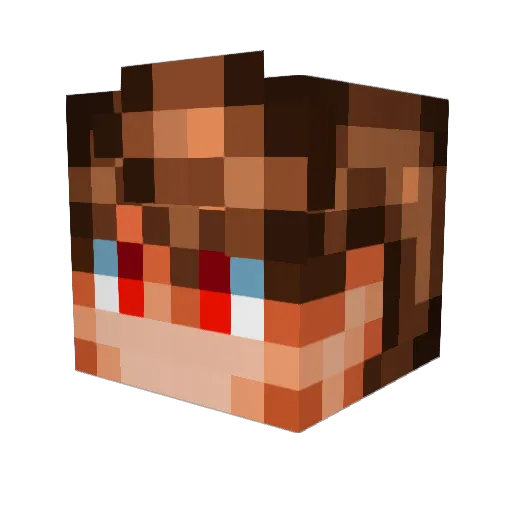 R1CKPLAYS Minecraft avatar head, 3D render