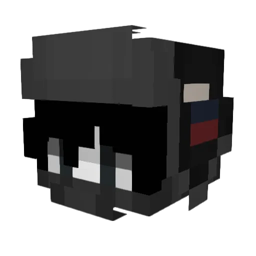 R1K1TO Minecraft avatar head, 3D render