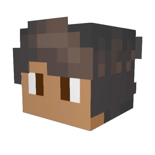 R1c3Bowl Minecraft avatar head, 3D render