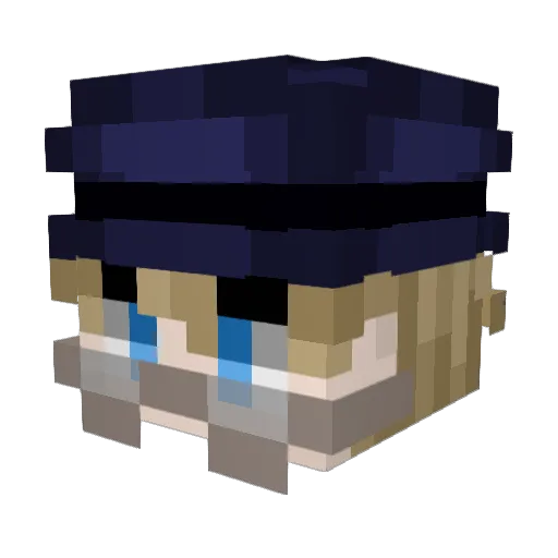 R1wu Minecraft avatar head, 3D render