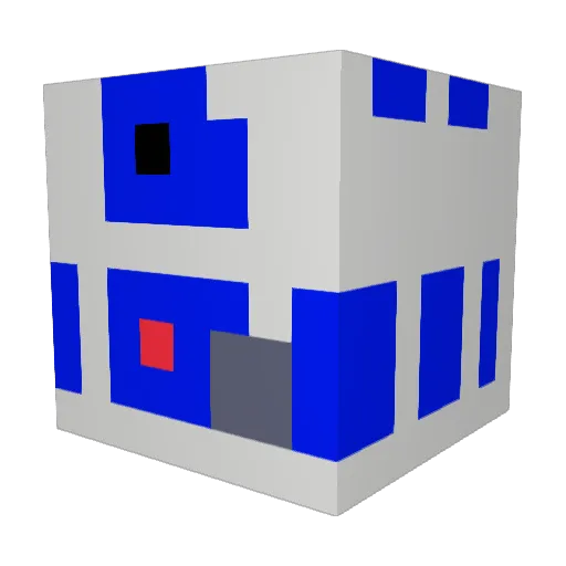 R2D21234 Minecraft avatar head, 3D render