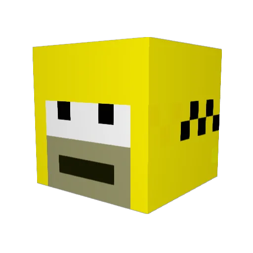 R2FI Minecraft avatar head, 3D render