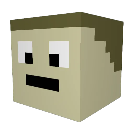 R33MS Minecraft avatar head, 3D render