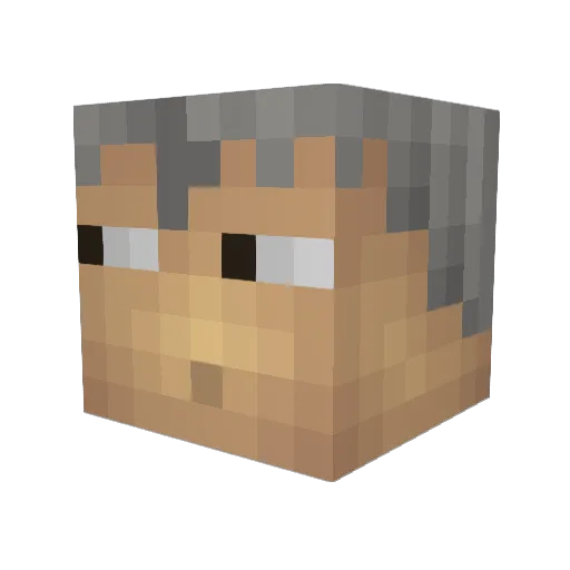 R34 Minecraft avatar head, 3D render