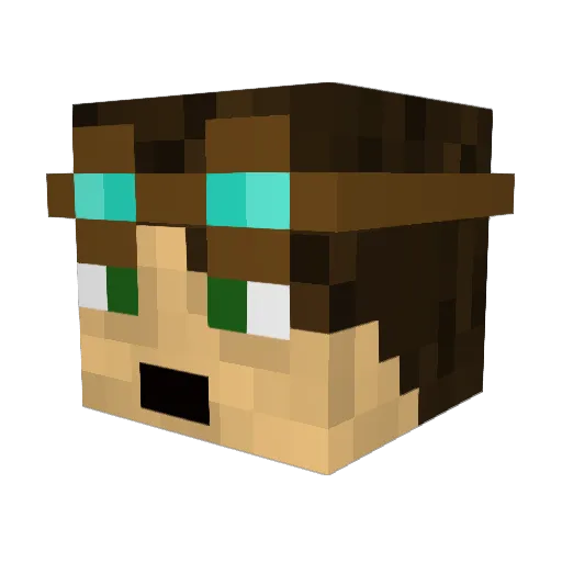 R38A Minecraft avatar head, 3D render