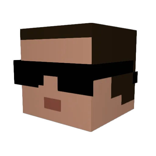 R3B3LL0 Minecraft avatar head, 3D render