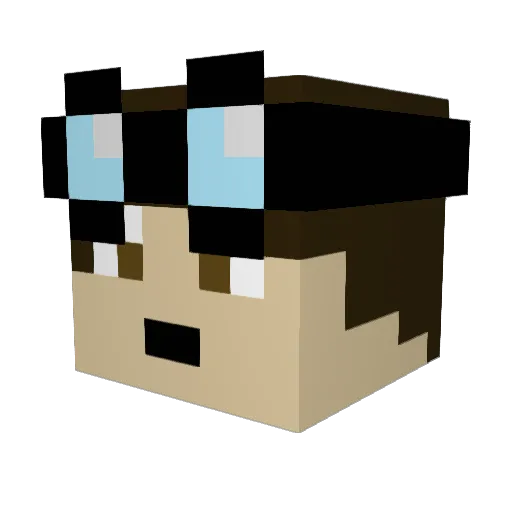 R3D87 Minecraft avatar head, 3D render