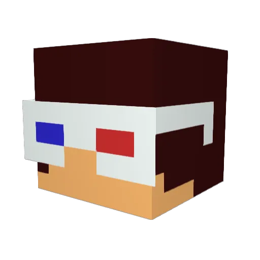 R3L0AD3D Minecraft avatar head, 3D render