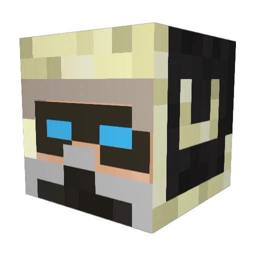 R3Z0RAPT0R Minecraft avatar head, 3D render