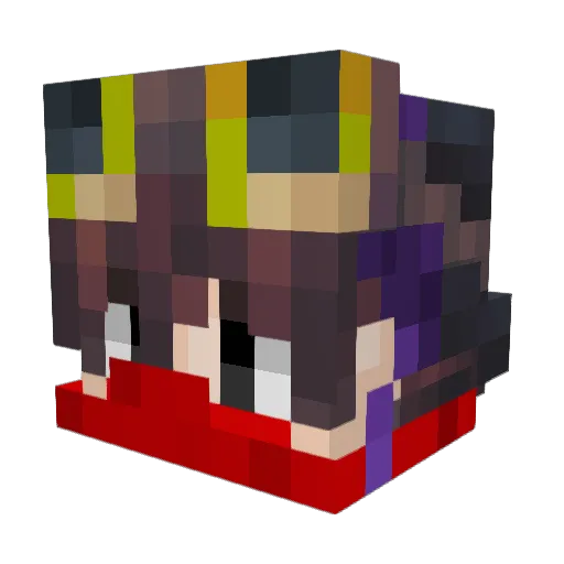 R3dB1ack Minecraft avatar head, 3D render