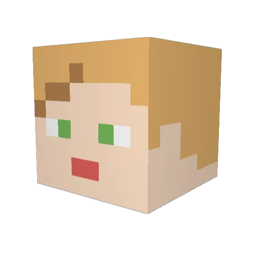 R3nde2vous Minecraft avatar head, 3D render