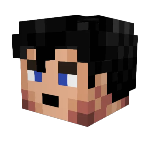 R4ff_17 Minecraft avatar head, 3D render