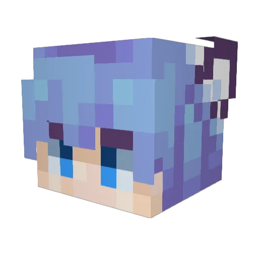 R4nd0mAqua Minecraft avatar head, 3D render
