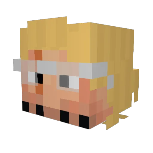 R4yl1 Minecraft avatar head, 3D render