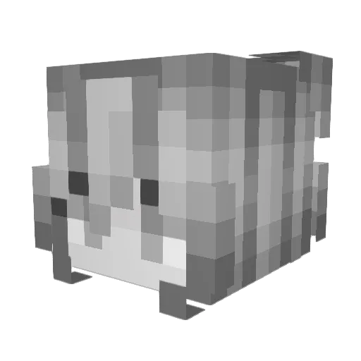 R6VA Minecraft avatar head, 3D render