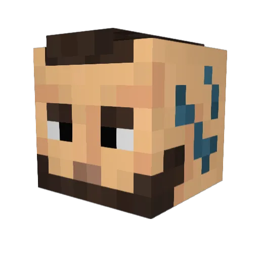 RABBITEUSZ Minecraft avatar head, 3D render