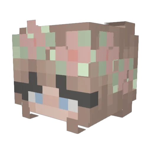 RACHELONION Minecraft avatar head, 3D render