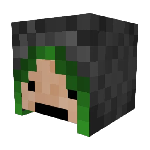 RAFN0V Minecraft avatar head, 3D render