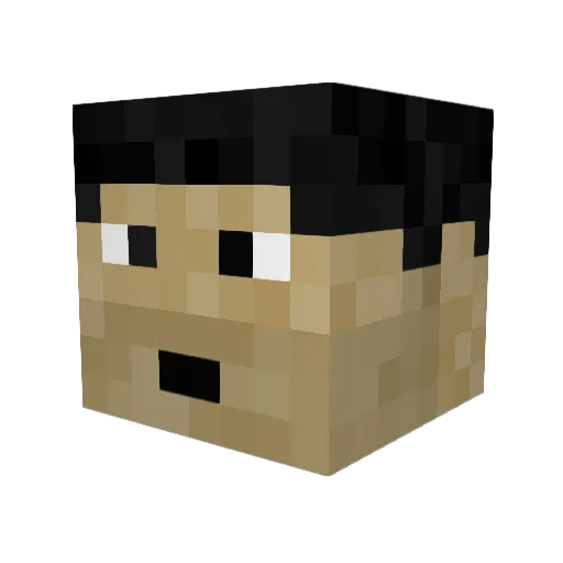 RAGECUB3 Minecraft avatar head, 3D render