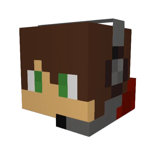 RAGE_PLAYER75 Minecraft avatar head, 3D render
