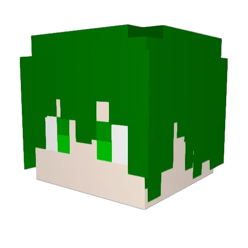 RAILGUN_dada Minecraft avatar head, 3D render