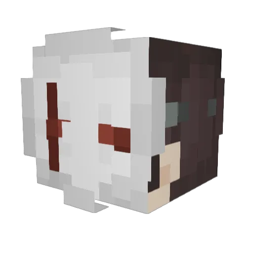 RAKA_ Minecraft avatar head, 3D render