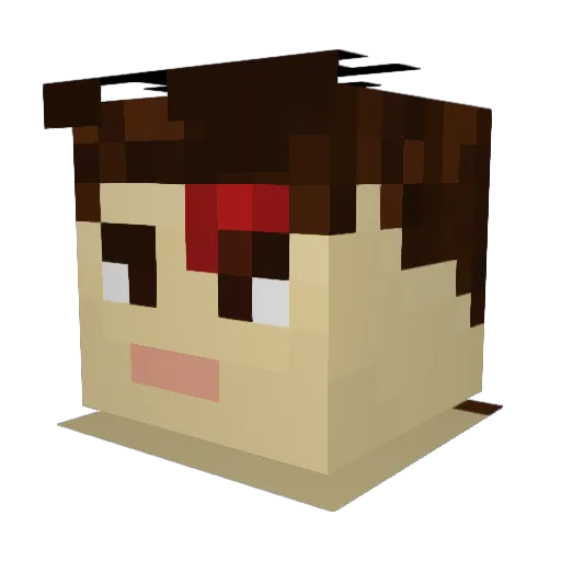 RAP70R_ Minecraft avatar head, 3D render