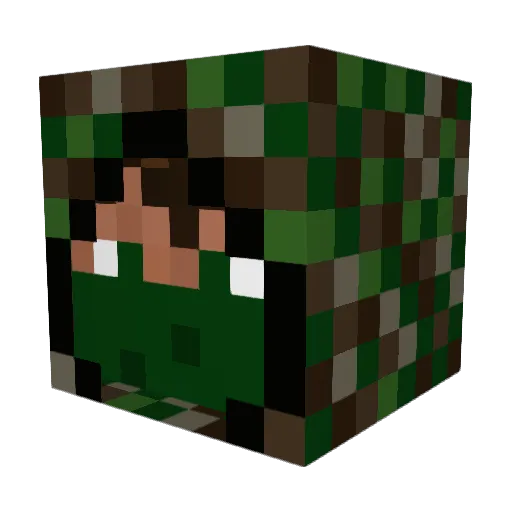 RAPatt3 Minecraft avatar head, 3D render