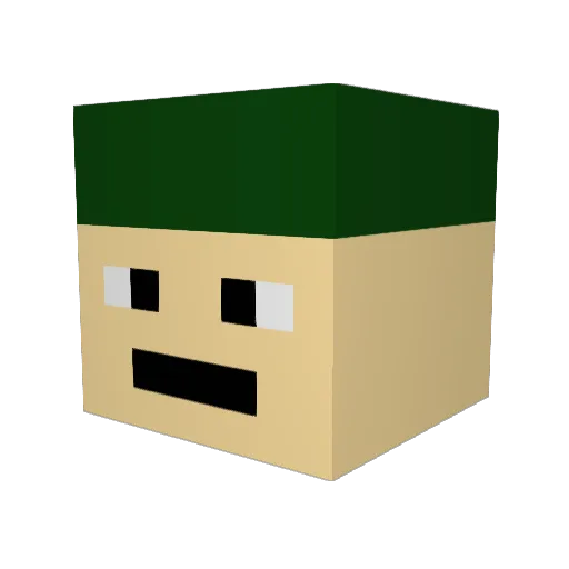 RARUO Minecraft avatar head, 3D render